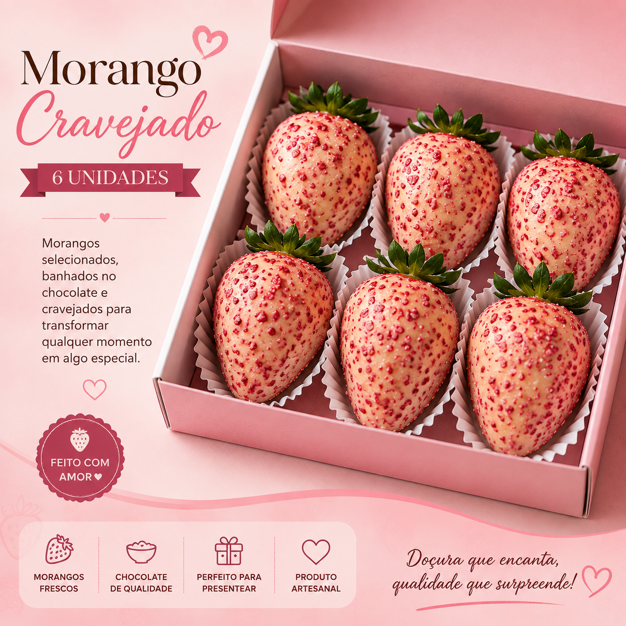 Morango Cravejado — 6 unidades